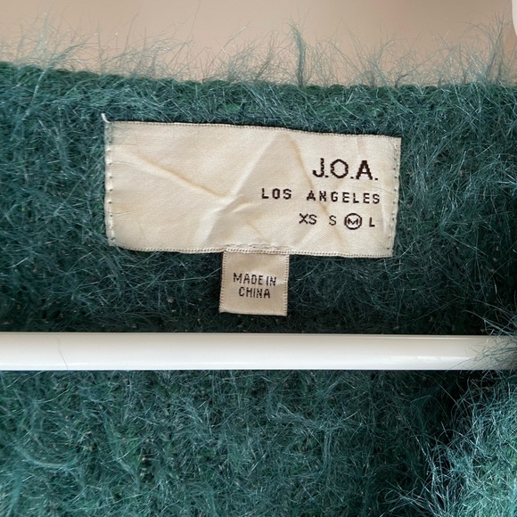 JOA V neck Pullover Teddy Eyelash Fuzzy Sweater - Picture 3 of 4